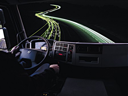 The Safespot EU project develops technology that in the future will help prevent accidents in traffic queues, road-works and crossroads. Photo: Volvo Trucks The Safespot EU project develops technology that in the future will help prevent accidents in traffic queues, road-works and crossroads. Photo: Volvo Trucks