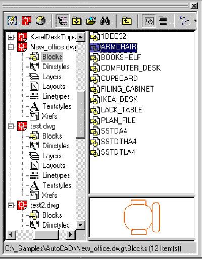 Design Center in AutoCAD 2000