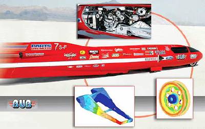 BUB streamliner on the Bonneville salt flats