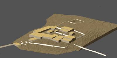 3D model of the buildings and terrain on Mt Carmel