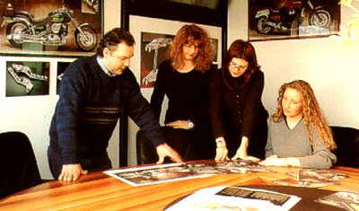 Sergio De Pretto, wife Stefania Filippi and staff