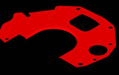 A finished part -- an engine clock spacer plate.