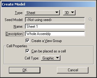 The Create Model dialog