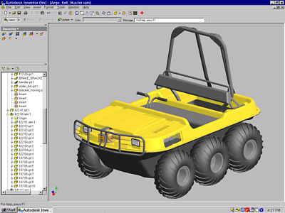 CENTAUR amphibious, all-terrain vehicle modeled in Autodesk Inventor.