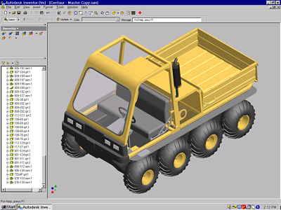 CENTAUR amphibious, all-terrain vehicle modeled in Autodesk Inventor.