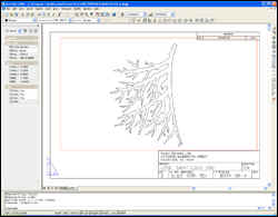 Plant silhouette shown in AutoCAD after raster to vector conversion by Scan2CAD from raster TIF file to vector DXF.