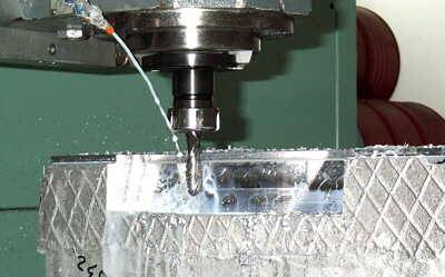 First stages of machining the cast aluminium mold.