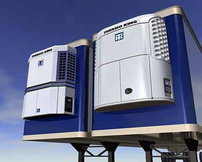 StudioTools rendering shows side by side comparison of old unit (left) and the new SB-200/SB-300 Series. This was used as a critical decision making tool long before a physical mockup was made. Photo Credit: Thermo King Corporation