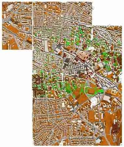 Aerial view of the entire (so far) virtual model