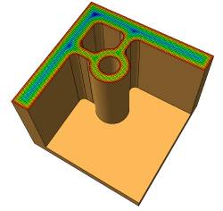 Corner bosses with orthogonal flanges are a preferred corner design