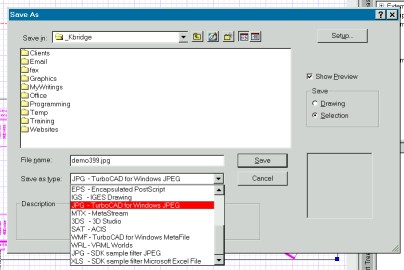 Saving as JPG from TurboCAD