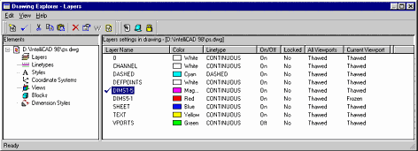 Layer visibility can be controlled for the current viewport. Layer visibility can be controlled for the current viewport.