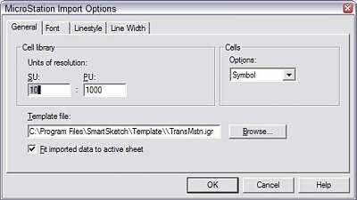 SmartSketch allows you to determine preferred translation options for data import.