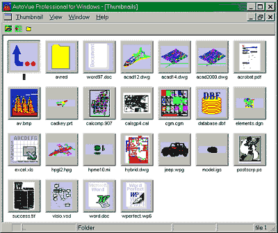 AutoVue's document thumbnail view.
