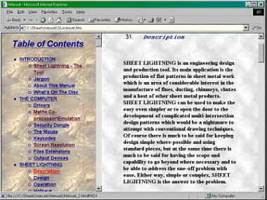 Example of manual in HTML format.