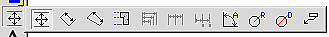 The Dimensions toolbar flyout: Ortho, Parallel, Rotated, Datum, Baseline, Continuing, Incremental, Angular, Radius, Diameter, Leader.