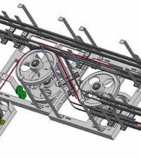 Cable conveyor mechanism designed Autodesk Inventor.