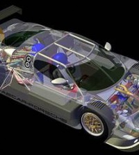 Jeffrey Berger, and engineer with Fin-el LLC in Indianapolis, Indiana USA, used Solid Edge from EDS to design this car that competes in the Daytona Prototype class in the Grand Am Road Racing series.