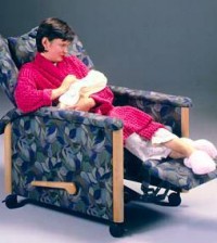 The Kangaroo recliner chair -- designed for neonatal intensive care use.