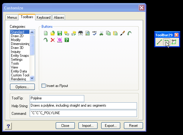 Custom Toolbars in AcceliCAD