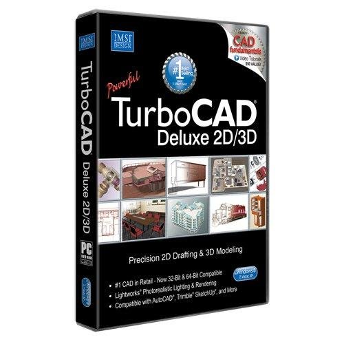 TurboCAD 20 Deluxe 2D CAD Design & 3D Modeling Software for Windows