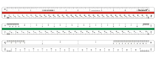 US American Standard 12″ Imperial Scale 3/32 3/16 1/8 1/4 3/8 1/2 3/4 1 1+1/2 3 Inch to Foot Plastic Architect Triangular Scale Ruler in a Box