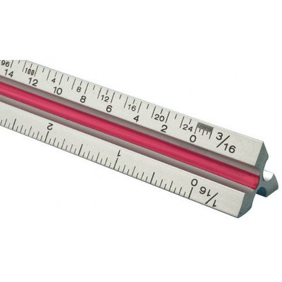 ALUMINUM TRIANGULAR ARCHITECT SCALE, 12″