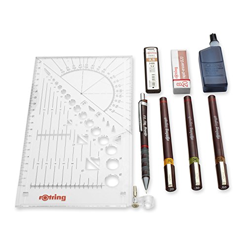 rOtring Isograph Technical Drawing Pens, Set, 3-Pen College Set (.20-.50 mm)