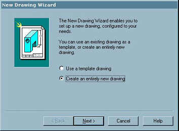 IntelliCAD new drawing wizard