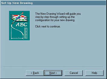 The new drawing wizard helps set up your drawings